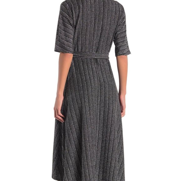 Spense Lurex Stripe Dolman Sleeve Wrap Dress - Picture 2 of 7